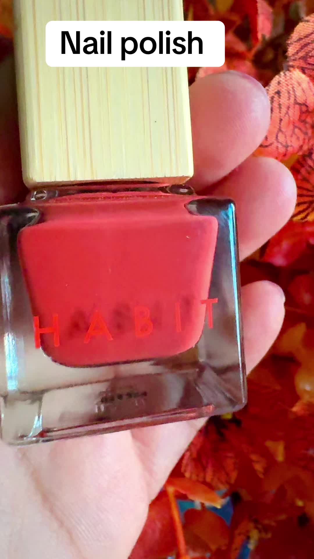 TikTok post by @anacharya for Habit Cosmetics. Caption reads: @Habit Cosmetics #nailpolish #holidayhaul....