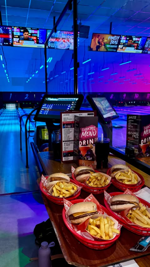 Instagram post by @cheyennejayne_ for Tenpin. Caption reads: Invite/Ad | @tenpin_uk 🎳🍔🎤 Bonding with the....