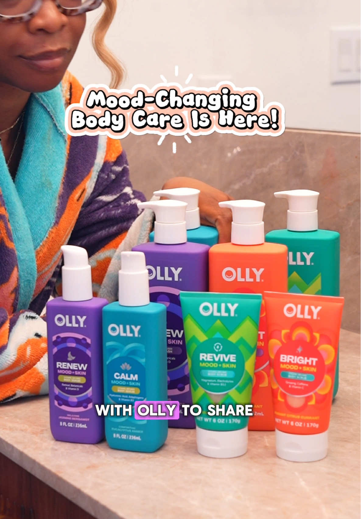 TikTok post by @funmimonet for OLLY. Caption reads: #OLLYPartner As your fragrance bestie, you know....