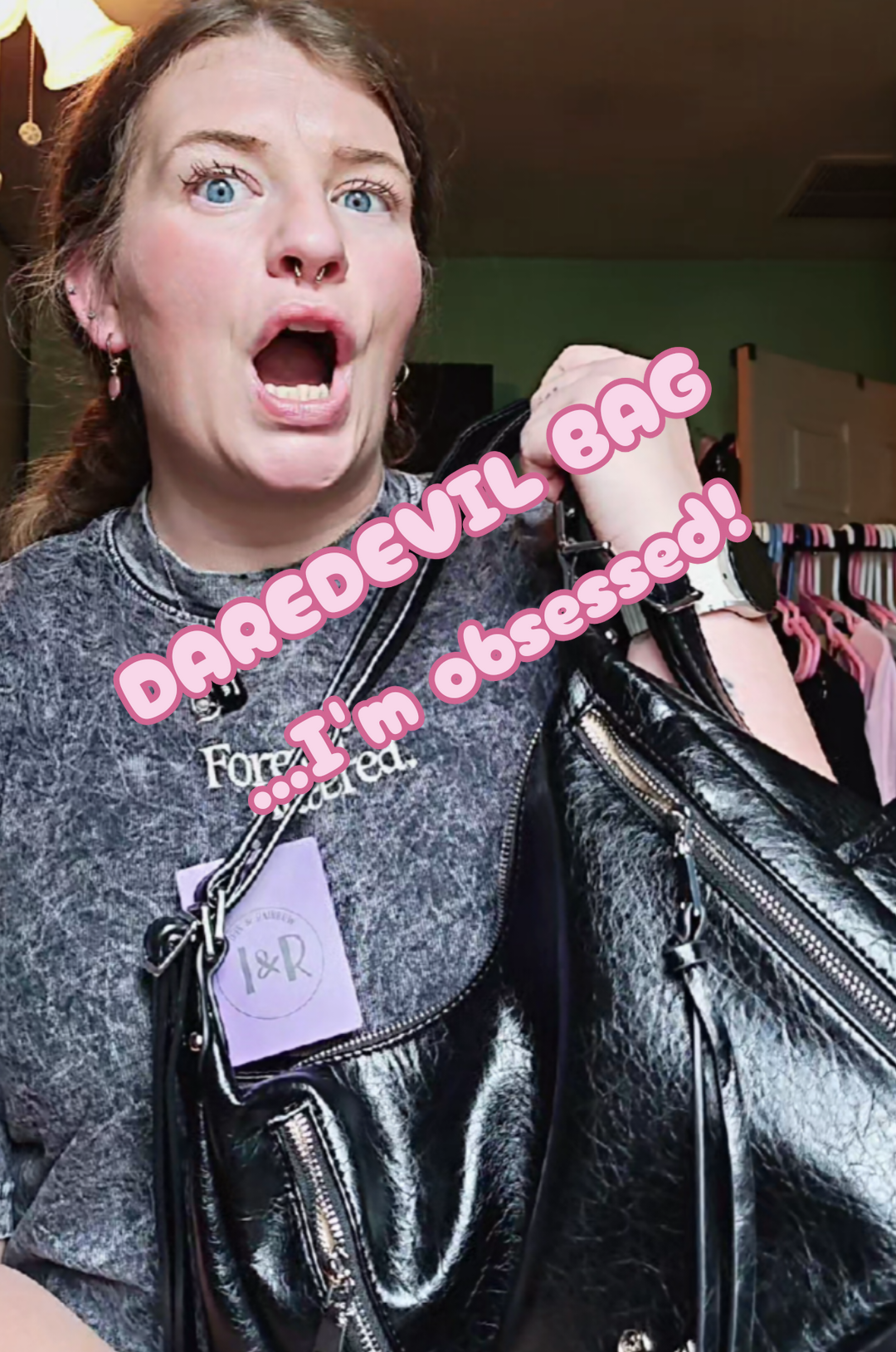 TikTok post by @plottwisttiffany for Iris And Rainbow. Caption reads: [...] bag to the fit. she's that good!....