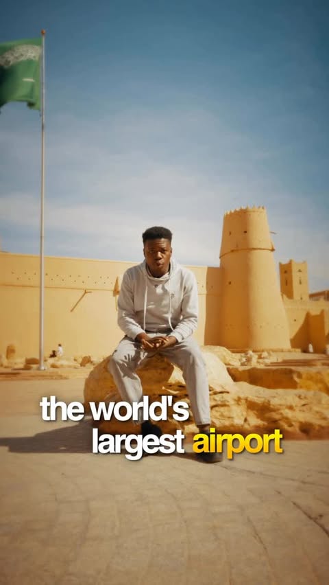 Instagram post by @rashidlumunye for Visit Saudi. Caption reads: [...] has the World’s Largest Airport @visitsaudi....