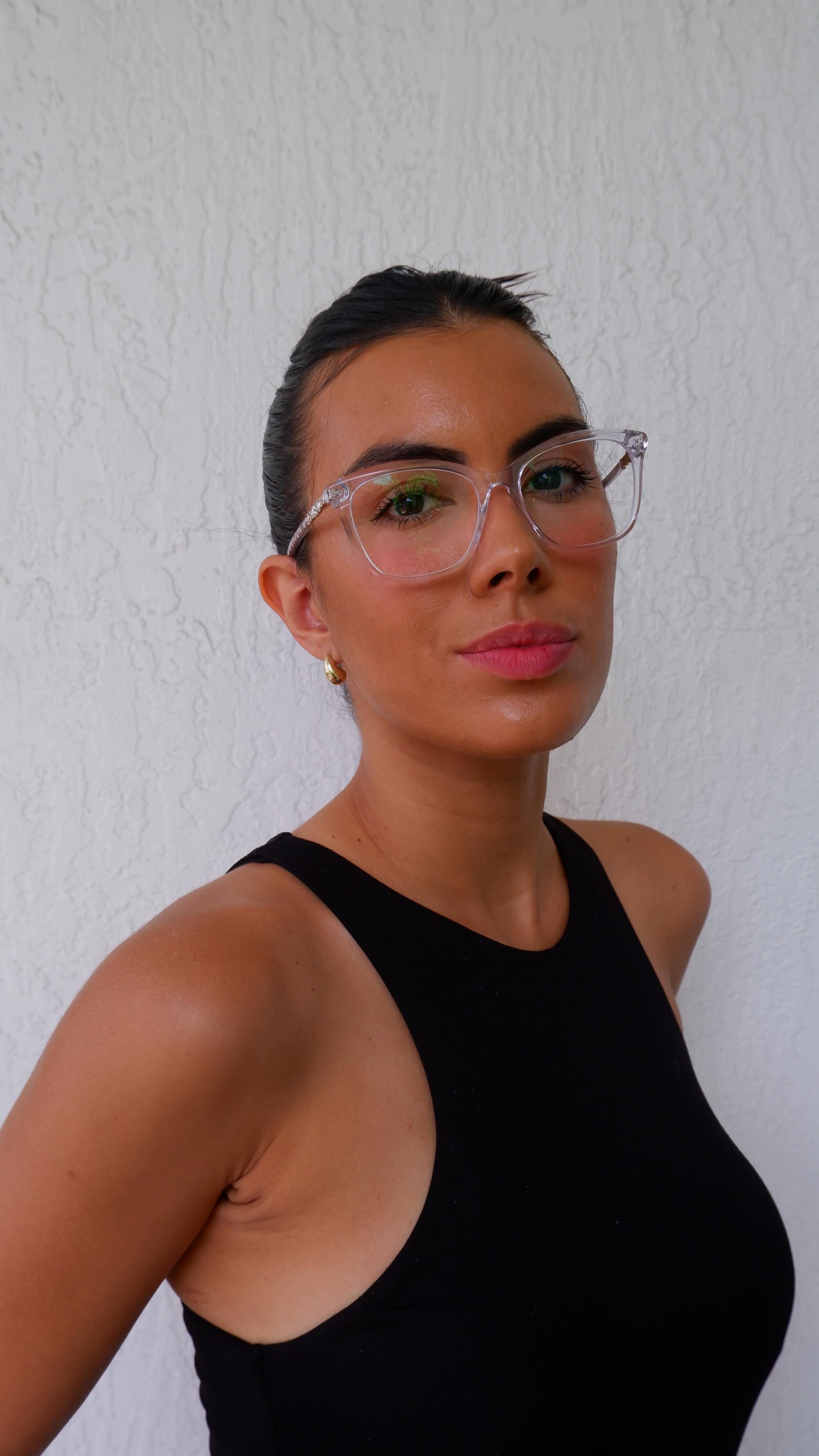 Instagram post by @adrianapaniaguaof for bebe. Caption reads: Trying on all my new @bebe frames!....