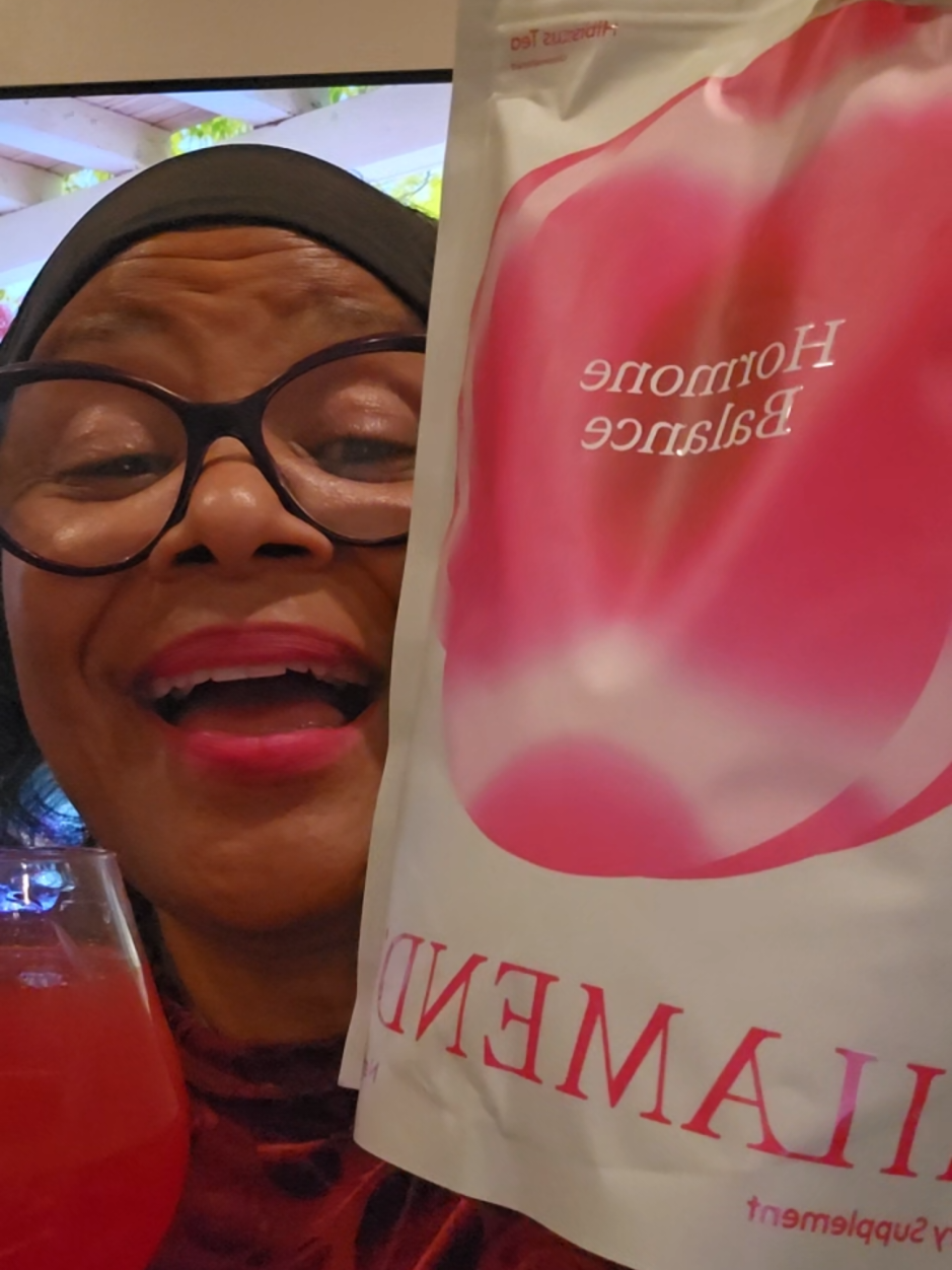 TikTok post by @queen_beauty61 for Milamend. Caption reads: When wellness meets flavor 🌺💖 Milamend Hibiscus....