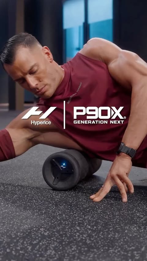 Instagram post by @wazashayer for Hyperice. Caption reads: [...] P90X Generation Next and powered by....