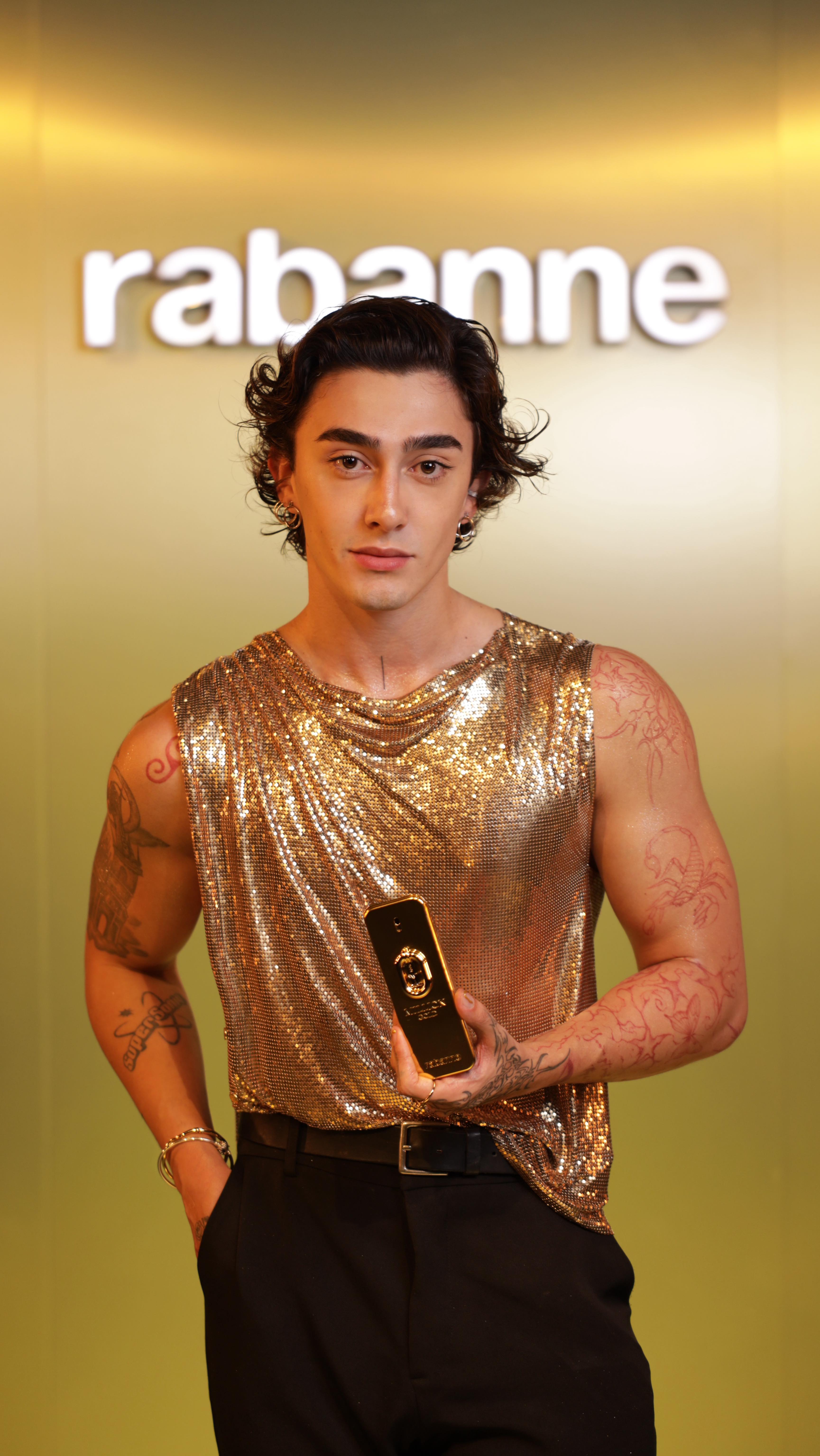 Instagram post by @cadulindner for rabanne. Caption reads: @rabanne night in Rio ✨🇧🇷
Bold. Powerful. High....