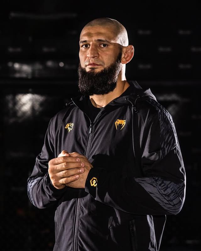 Instagram post by @khamzat_chimaev for Venum. Caption reads: Who’s next? Borz is ready.🐺 Venum x Borz on....