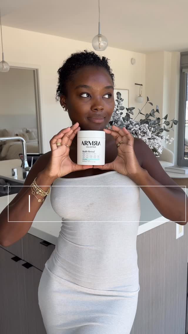 Instagram post by @melinda_melrose for ARMRA ColostrumTM. Caption reads: Upgrading my lifestyle because my health comes....