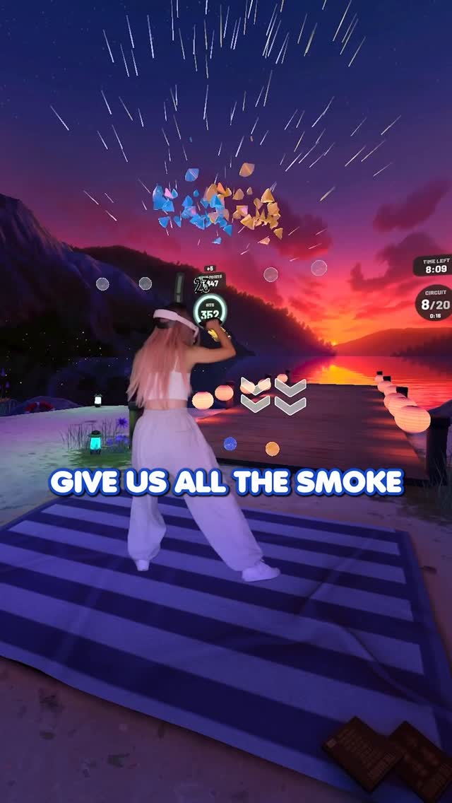 Instagram post by @tnybeats for FitXR. Caption reads: [...] HUSTLE behind that MUSCLE!! Try @wearefitxr....