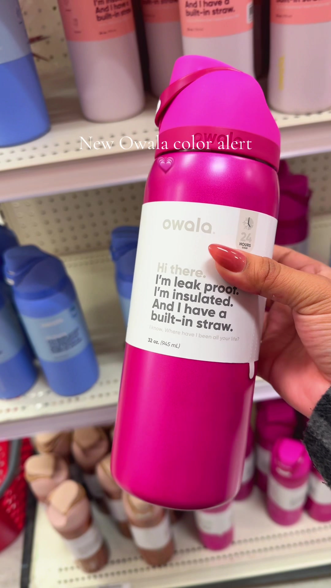 TikTok post by @lezzgarr for Owala. Caption reads: New @Owala color @target ✨💗 more colors on TT....