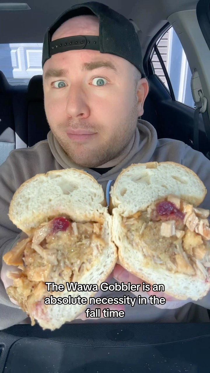 Instagram post by @codychows for WAWA. Caption reads: Ringing in the fall season with the Wawa Gobbler!....