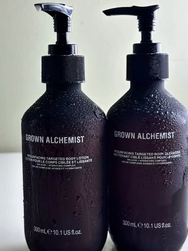 Instagram post by @undivided_honesty for Grown Alchemist. Caption reads: [...] Body Cleanser and Lotion from....