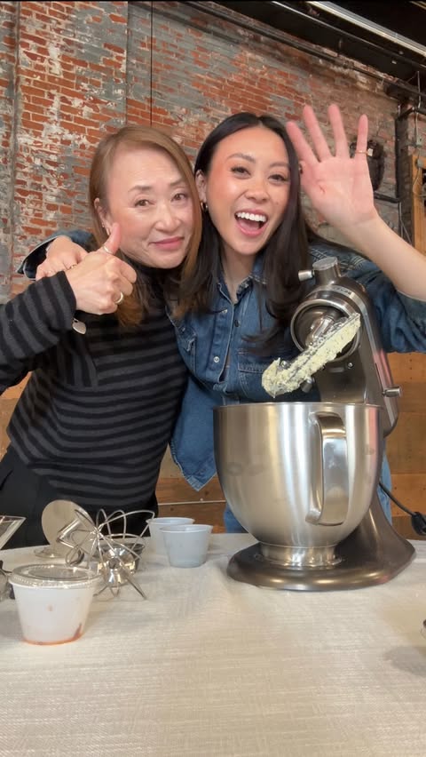 Instagram post by @emeraldcchan for KitchenAid. Caption reads: #KitchenAidAmbassador #ad Got to bring my mom on....