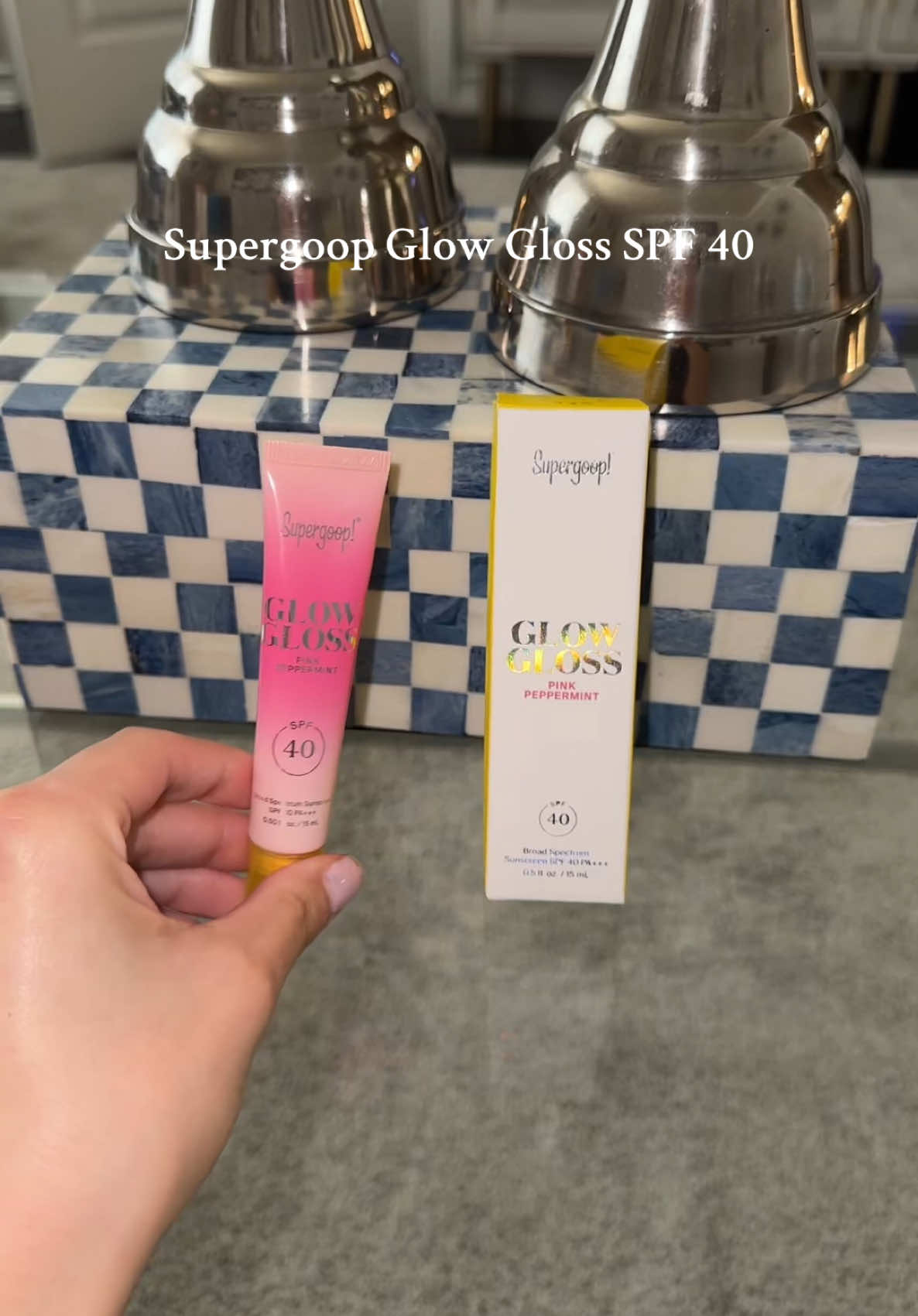 TikTok post by @psychictexas for Supergoop. Caption reads: [...] ✨🤌 absolutely love this @Supergoop #fyp....