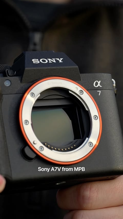 Instagram post by @sm.darlington for MPB. Caption reads: AD | The Sony A7 V from @mpbcom... I have been....