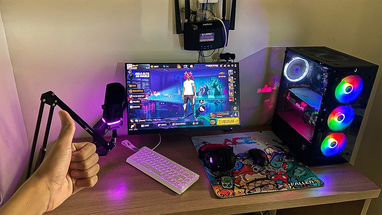 YouTube post by @Jhn099 for FIFINEMICROPHONE. Caption reads: THIS IS MY UPDATED SETUP 2025 WITH YOUTUBE MONEY....