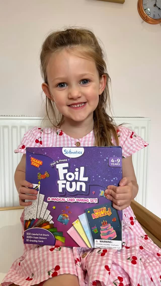 Instagram post by @gabriellelouise1 for Wire PR. Caption reads: AD | Skillmatics Foil Fun Magical Card Making....