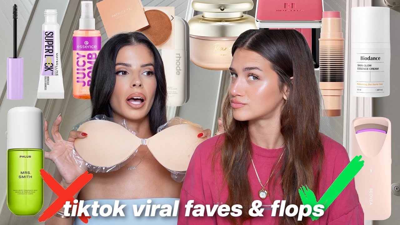 YouTube post by @laura88lee for Lunar Beauty. Caption reads: TikTok VIRAL Favorites and FLOPS (watch before....