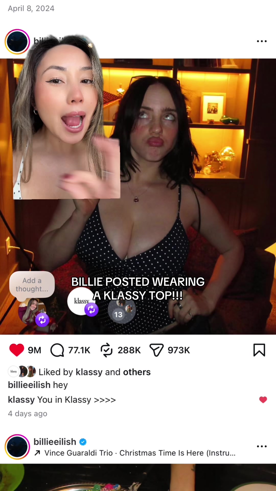 TikTok post by @itsnatalierogers for Klassy Network. Caption reads: [...] and I will never get over it!!!! @Klassy....