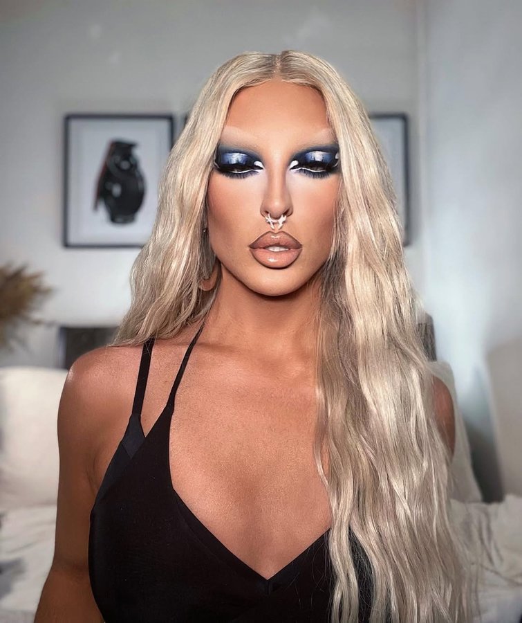 Instagram post by @matthewjamesbeauty for Doll Beauty. Caption reads: Not so soft 
• • • • •
@kryolanofficial 
TV Paint....