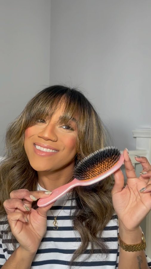 Instagram post by @shaharasiobhanstyle for Rock & Ruddle. Caption reads: My new favourite hairbrush from @rockandruddle |....