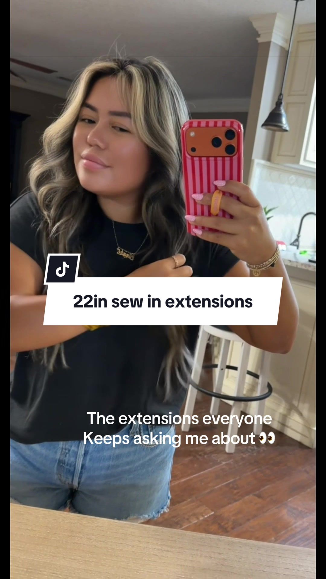 TikTok post by @anahinantos for Full Shine. Caption reads: [...] affordable sew-in extensions, these Full....