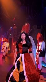 Instagram post by @winolamagical for FUN.com. Caption reads: Off with your... heart?😌♥️
•
Dressing up as Queen....