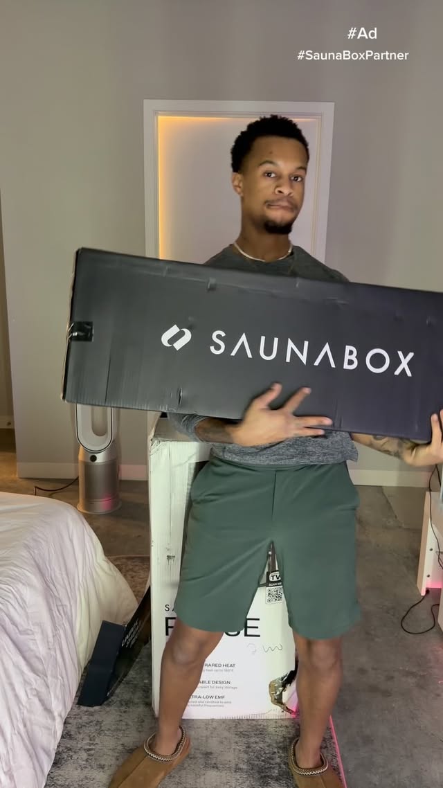 Instagram post by @morelifeky_ for SAUNABOX. Caption reads: #ad #saunabox #saunaboxpartner Turning my [...].