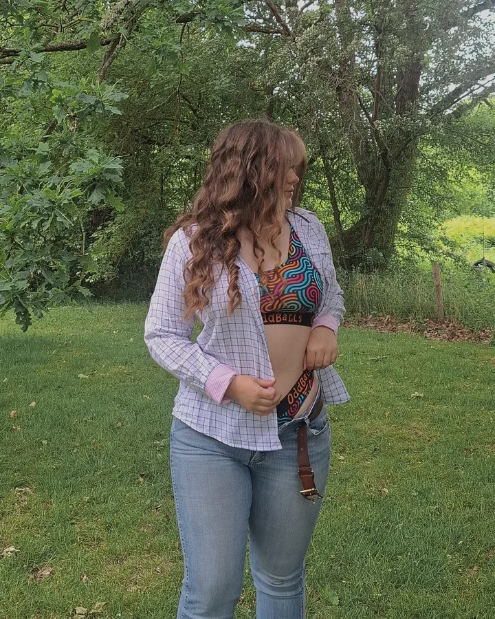 Instagram post by @annastaziiaa for OddBalls. Caption reads: [...] haircut, new underwear ☀️ I'm always in....