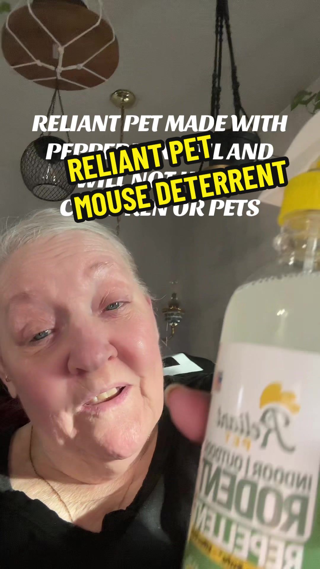 TikTok post by @sheriecewebbcampb for Reliant Pet. Caption reads: #reliantpet #mousedeterrent #peppermintoil [...].