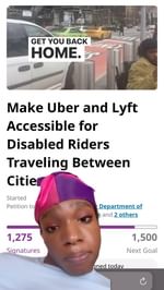 Instagram post by @aarianaphilip for Lyft. Caption reads: Hi it’s me🥰 Pop out & support my petition to....