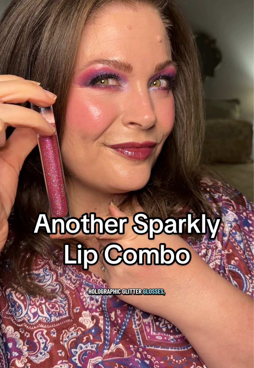 TikTok post by @melissa_beautyover40 for Adriana Nichole Cosmetics. Caption reads: [...] Water Lip Stains right now. @Adriana Nichole....