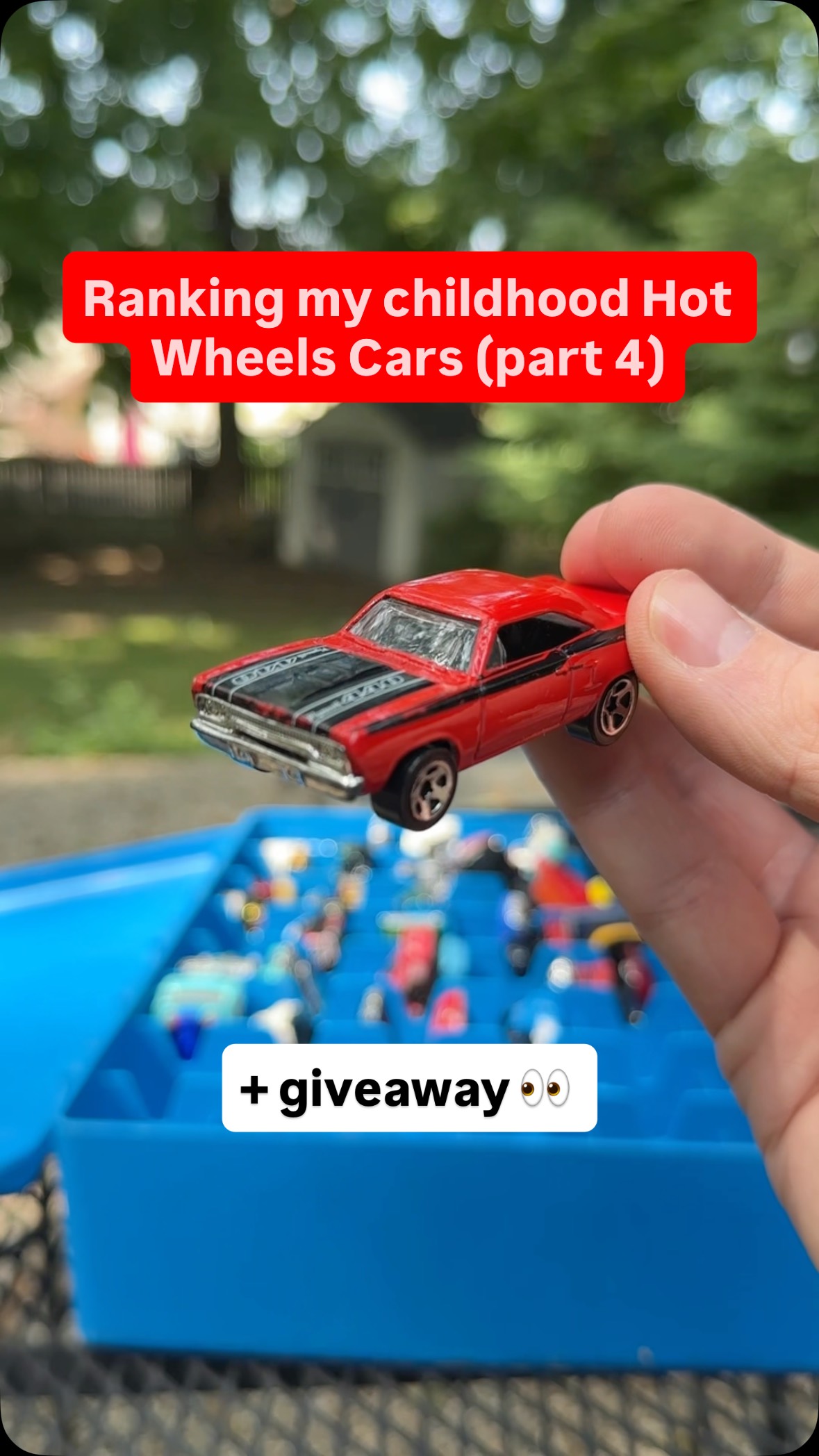 Instagram post by @mattthebat for Hot Wheels. Caption reads: giving away my hot wheels cars! 🏁⬇️ 
 
1) follow....