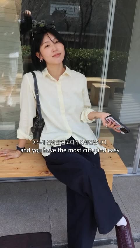 Instagram post by @_goodjung_ for UNIQLO Thailand. Caption reads: To me, spring is the season of a clean, fresh....