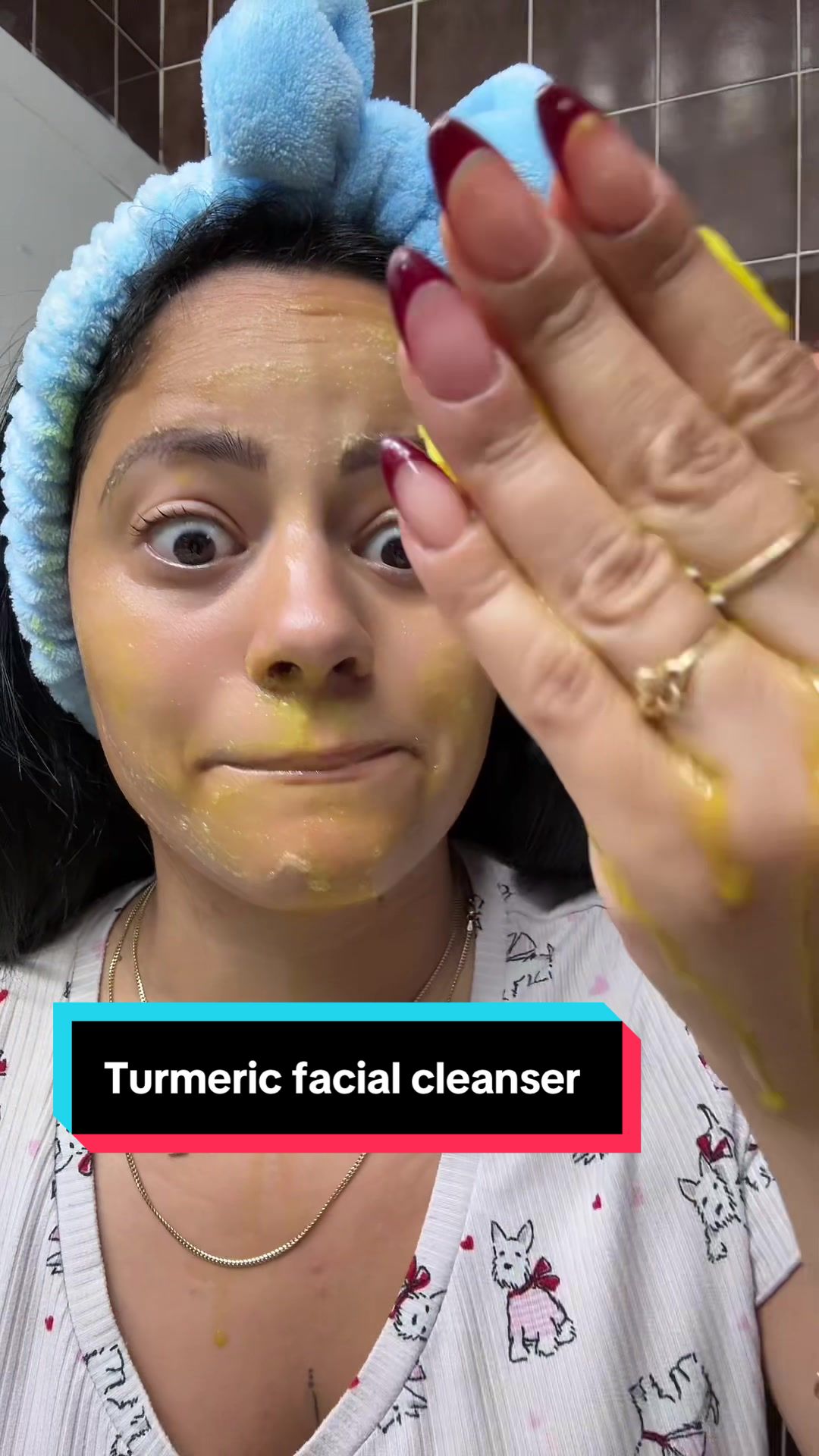 TikTok post by @leydi___lopez for Sugar Baby Care. Caption reads: Turmeric facial cleanser #facialcleanser #turmeric....