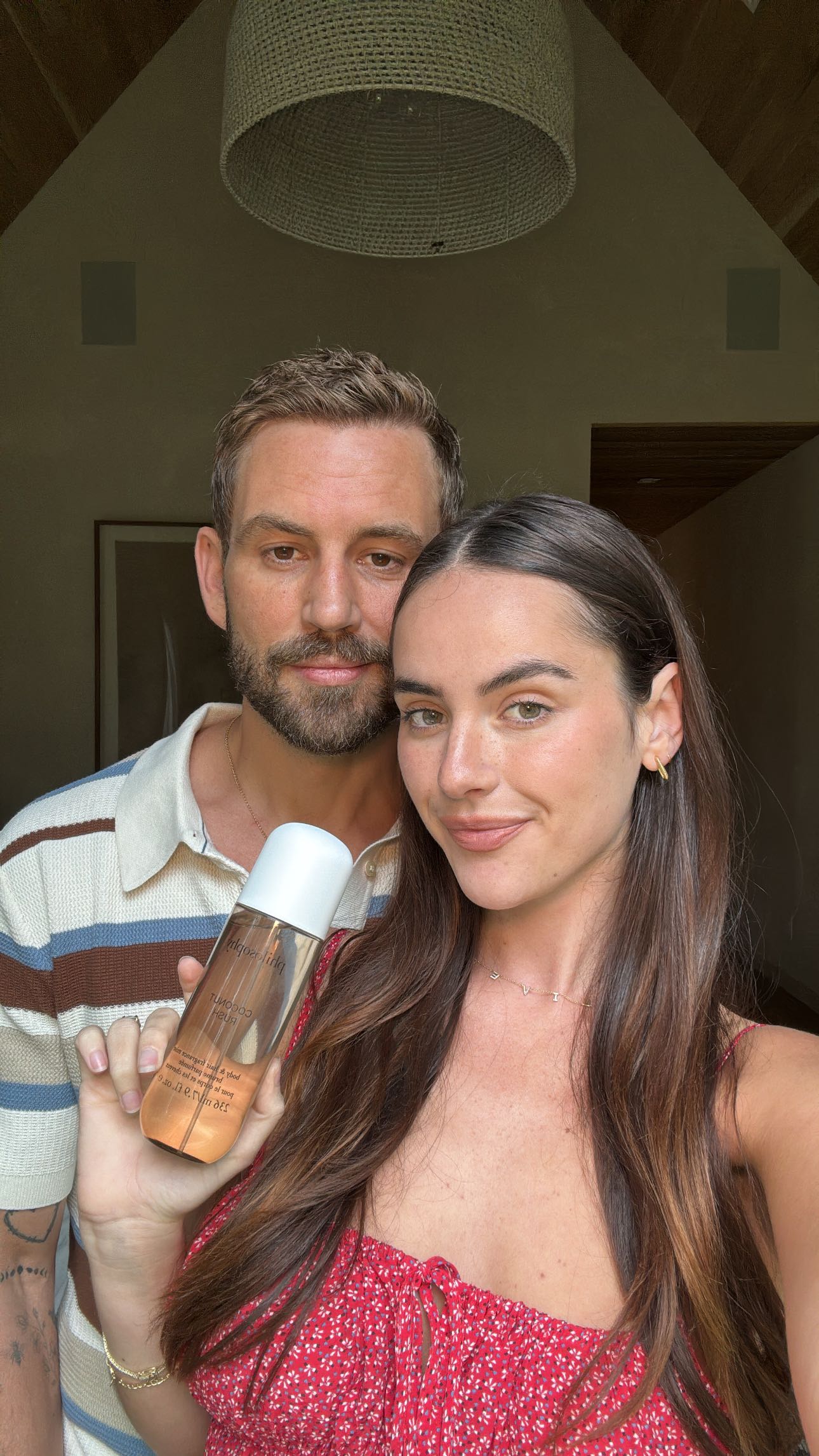 Instagram post by @nickviall for philosophy. Caption reads: [...] of love with Coconut Rush from....