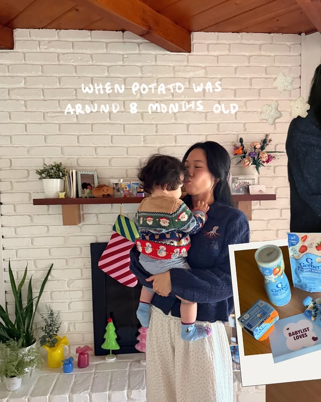 Instagram post by @rowenatsai for Gerber. Caption reads: [...] newborn essentials to sending us this....