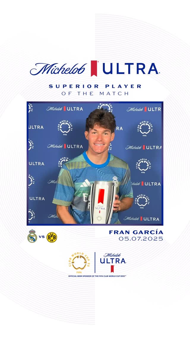 Instagram post by @fifaclubworldcup for Michelob ULTRA. Caption reads: @frangarci11 was the star of the show today....