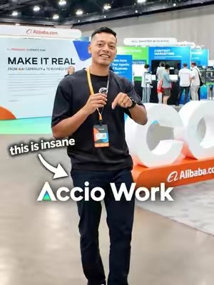 TikTok post by @iamnicorojas for Accio. Caption reads: I can’t believe this exists. I gave Accio Work....