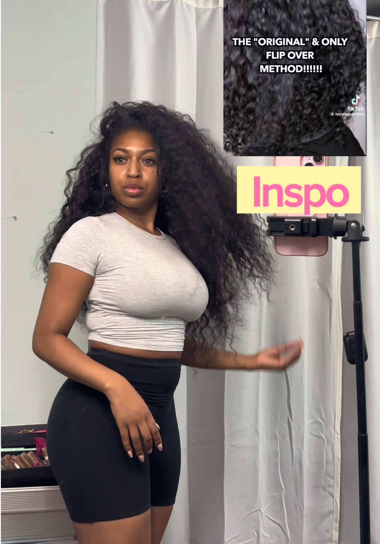 TikTok post by @parisdanielleco for AshineHair. Caption reads: I WAS INFLUENCED!!!👀🤏🏾@AshineHair.