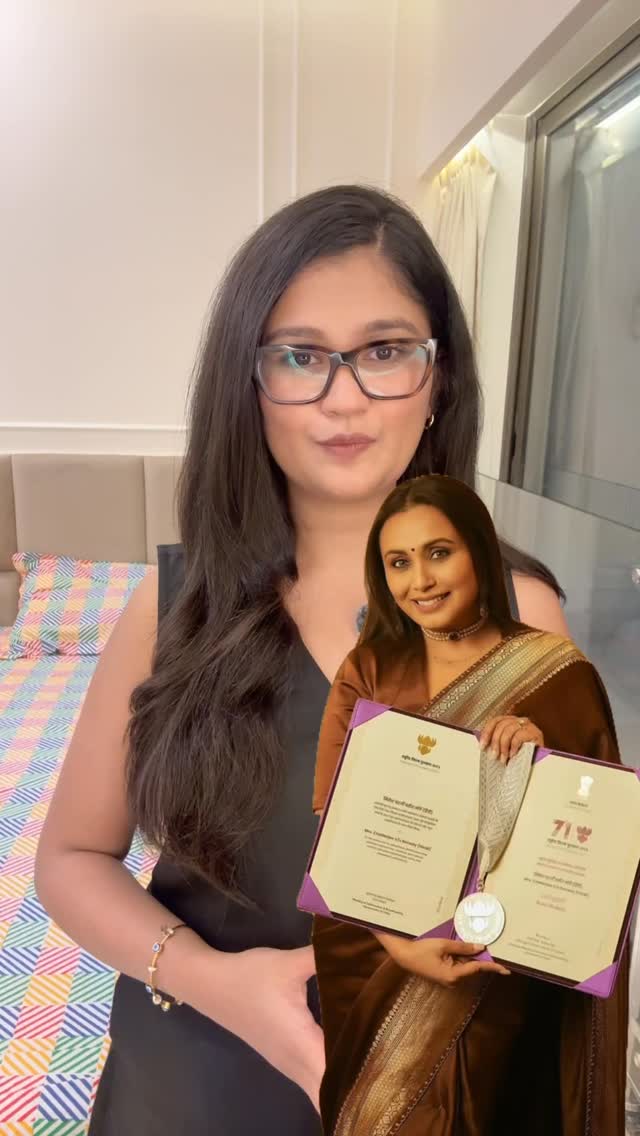 Instagram post by @_sakshisundriyal for Sabyasachi. Caption reads: Rani Mukerji turned the National Awards red carpet....