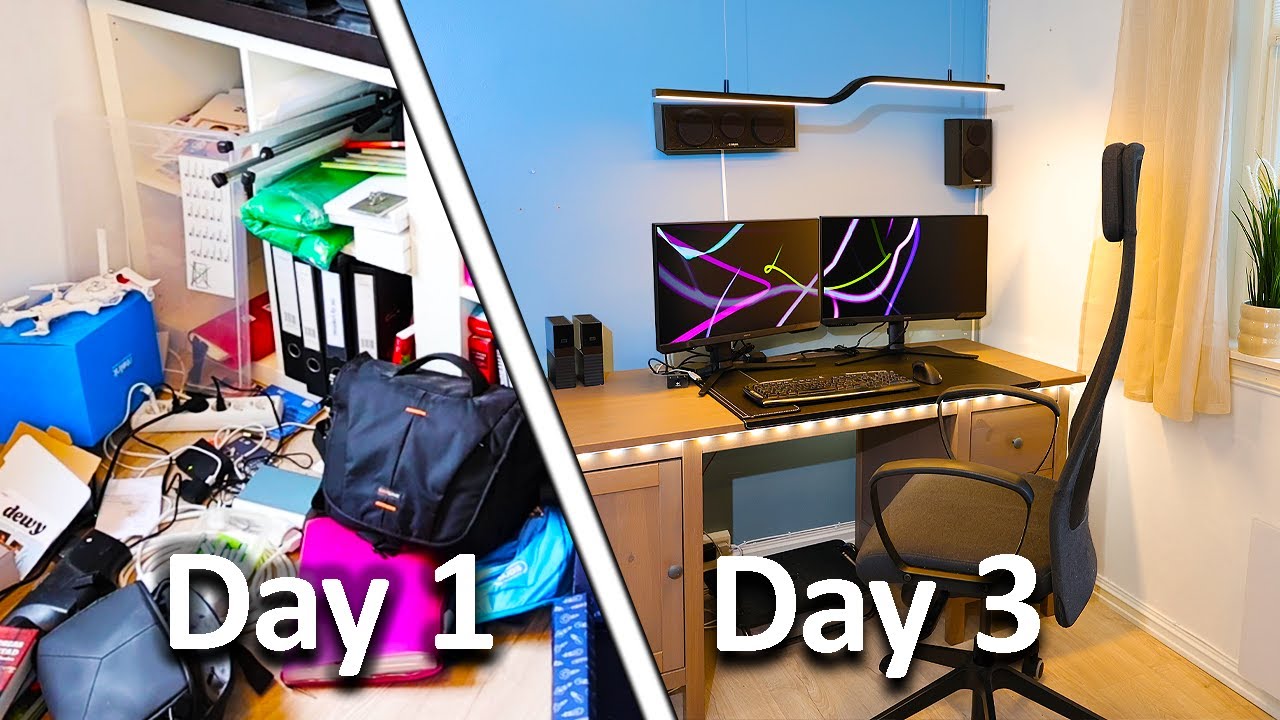 YouTube post by @Norwegianfarmlife for Reolink. Caption reads: From Chaos to Dream Office in 3 Days | How We Did....