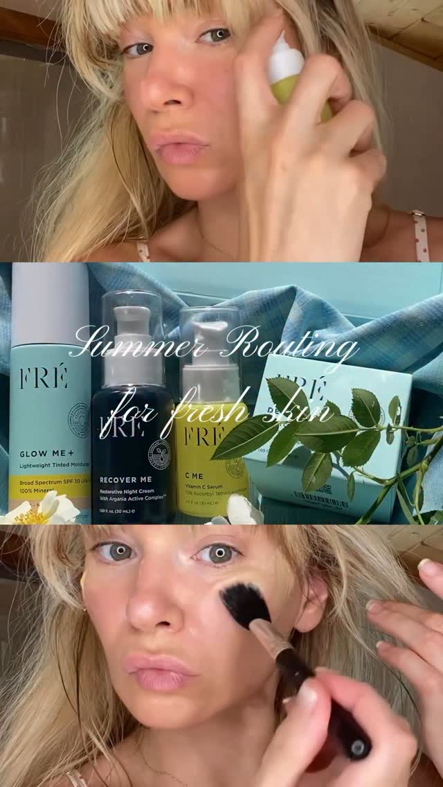Instagram post by @cherry_mary___ for FRÉ Skincare. Caption reads: Me spending my free time under the sun recovering....