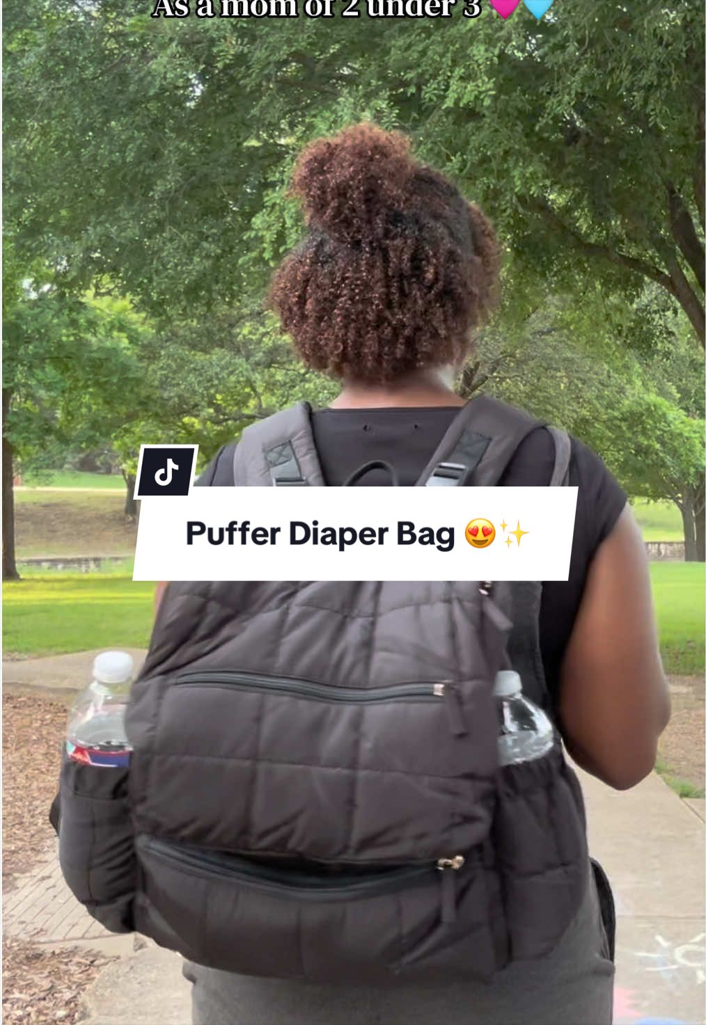 TikTok post by @janasiao for Affiliasi Pikaru. Caption reads: I 10/10 recommend this Puffer Diaper Bag!!! 😍....