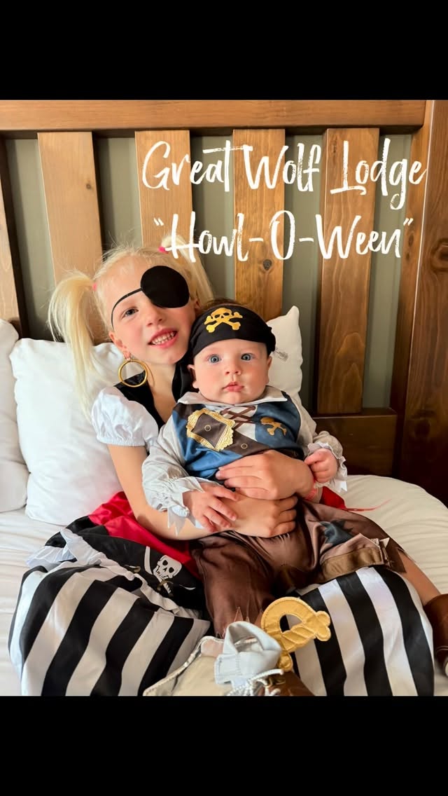 Instagram post by @passport2parenthood for Great Wolf Lodge. Caption reads: #ad Wolf Out at @GreatWolfLodge this Howl-O-Ween!....