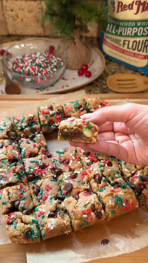 Instagram post by @_jenperezz for Bob's Red Mill. Caption reads: Holiday cookie bites🍫✨ Chewy and perfect for....