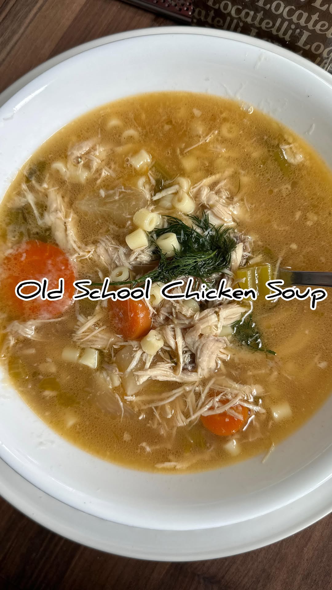 Instagram post by @haveucoveredinthekitchen for Dalstrong. Caption reads: < 40°F = Chicken Soup & Ditalini, my way....