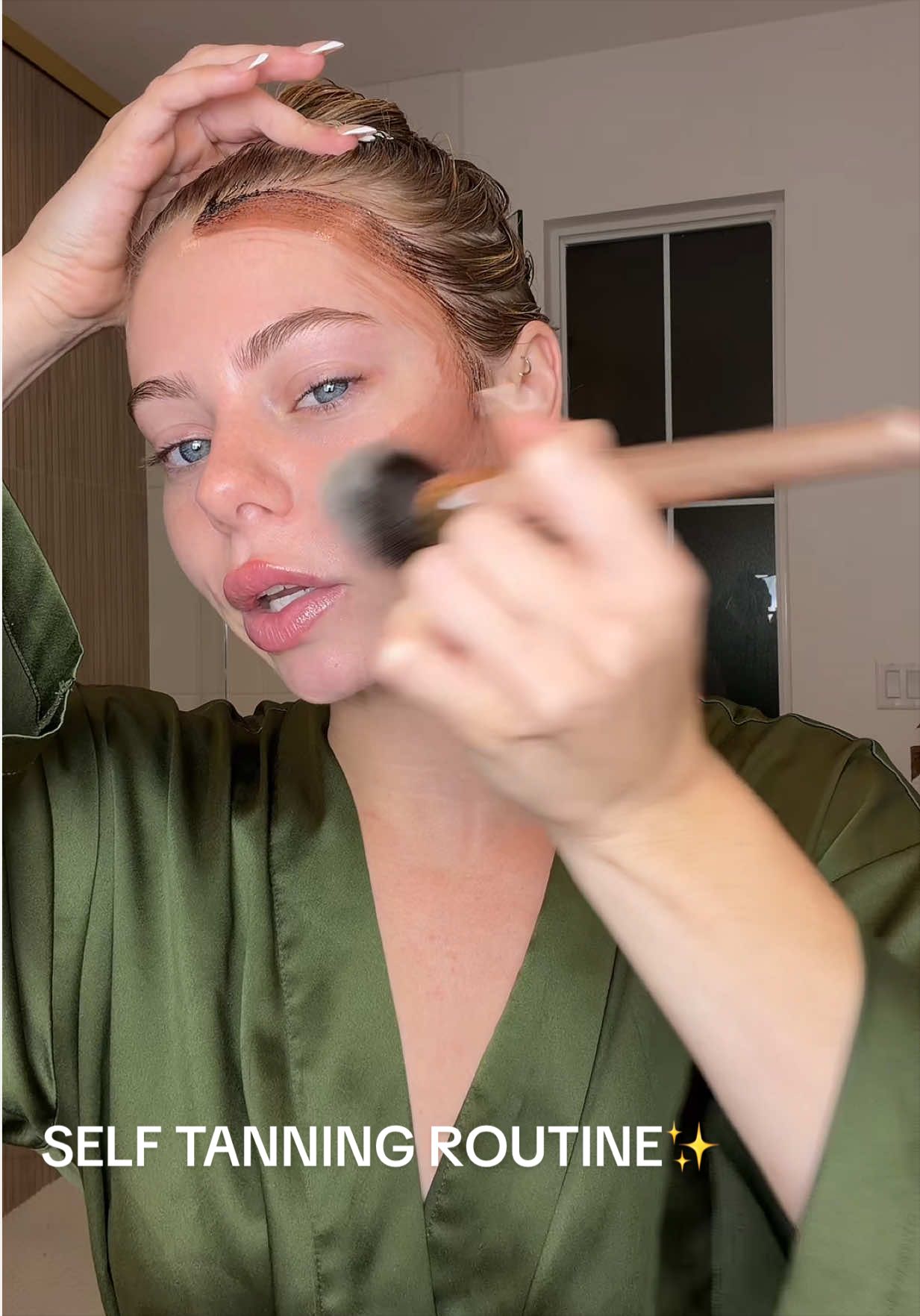 TikTok post by @kristastevens for Loving Tan. Caption reads: My fav tanners @DOLCE GLOW @Loving Tan ✨☀️.