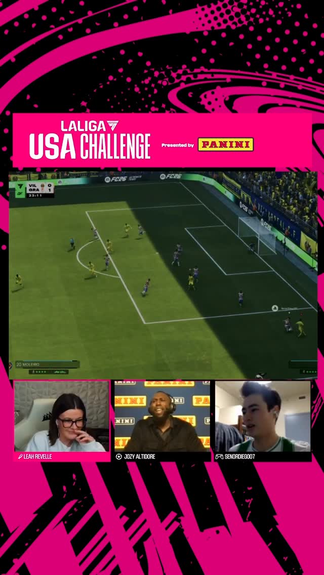 Instagram post by @laliga for Panini America. Caption reads: [...] the #LALIGAUSAChallenge presented by....