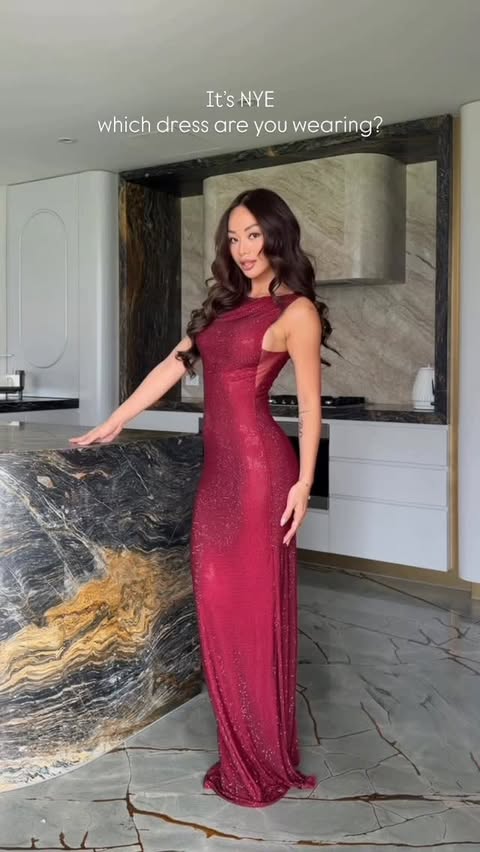 Instagram post by @hmeuu for Meshki. Caption reads: All dresses are from @meshki.