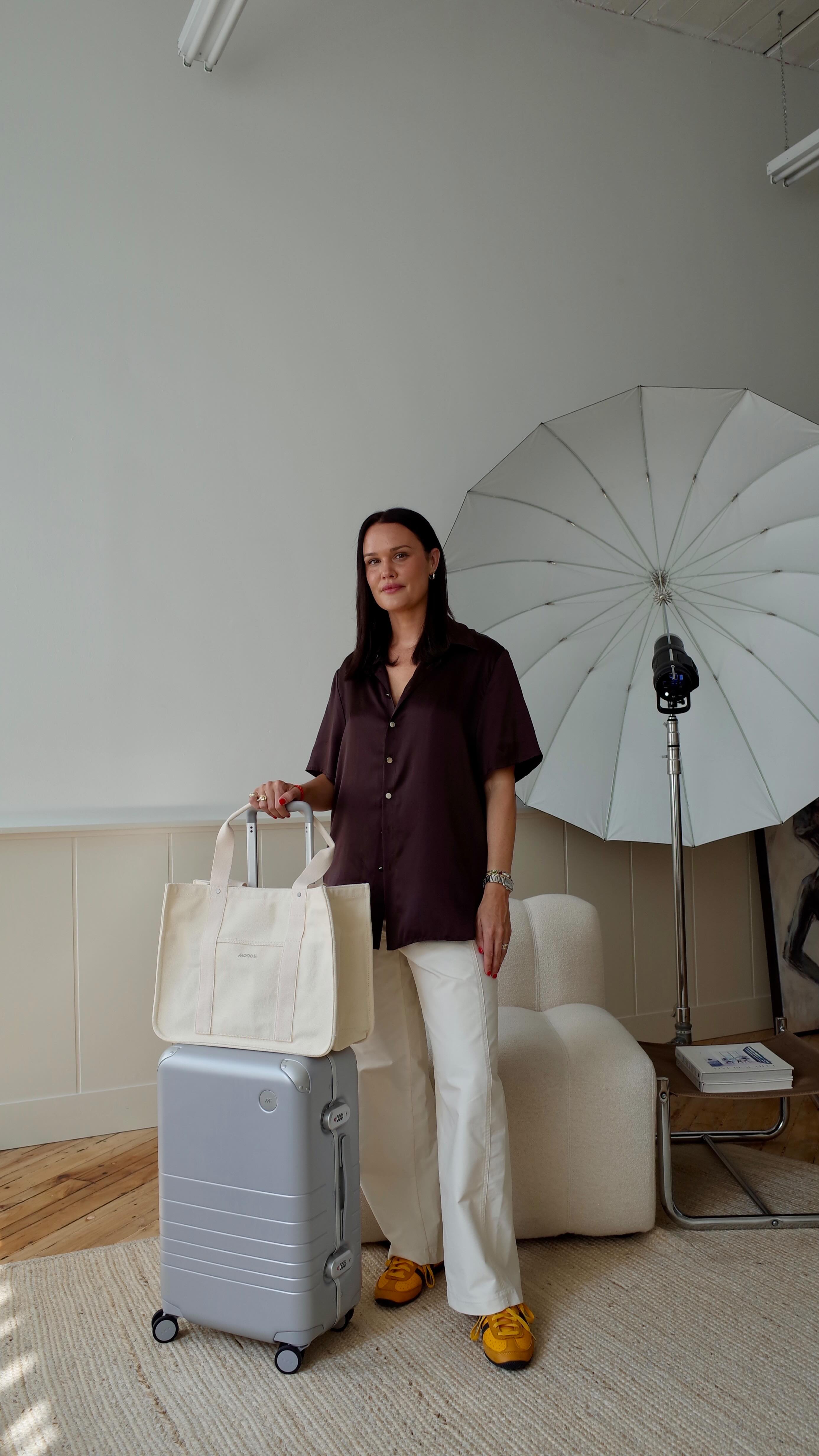 Instagram post by @erinleydon for Monos. Caption reads: “I feel most in my element when I’m face to face....